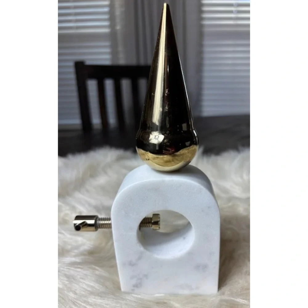 Pottery Barn‎ Marble Gold Nutcracker Holiday Decor Christmas Collectible Vintage